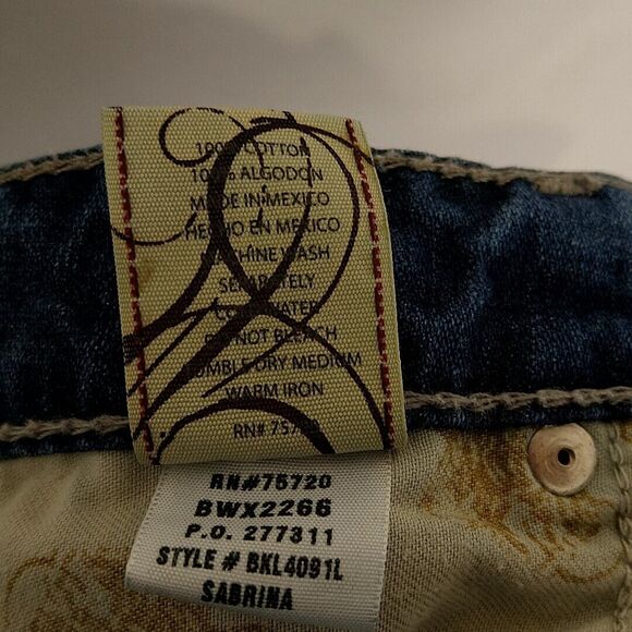 BKE Womens sz 29 Jeans Sabrina Boot Cut Dark Wash Faded Denim - Picture 5 of 5